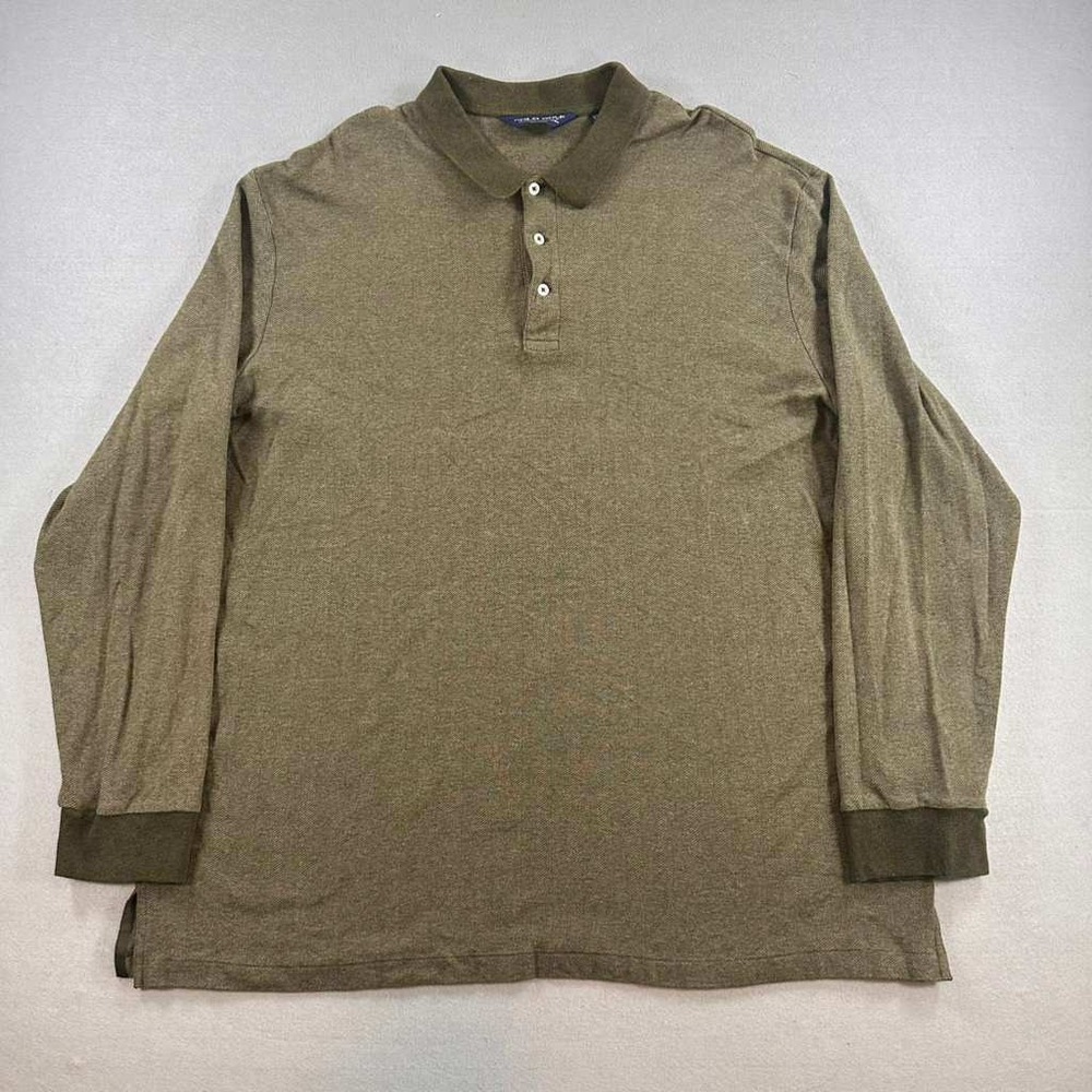 Polo Golf Ralph Lauren Shirt Mens 2XL Olive Herringbone Knit Alpaca Long Sleeve